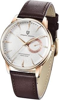 TYBERLEYPagani Design Vintage Men's Watch VH65 Quartz Movement Stainless Steel Leather Strap Waterproof Business Sport Wristwatch Date Display