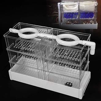Aquarium External Filter Fish Tank External Filter Box Aquarium Filter Fish Tank Upper Trickle Box Filters System 6-Drawer,Transparent