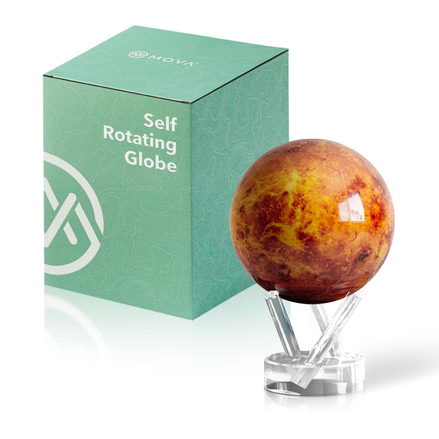 Globe - Venus Classic (4.5") | Solar Powered Rotating Planet Model for Decor or STEM Learning | Based on NASA Imagery