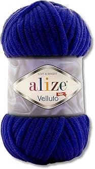 Wohnkult 100 g Alize Velluto Wool in 30 Selections (360 | Dark Blue)
