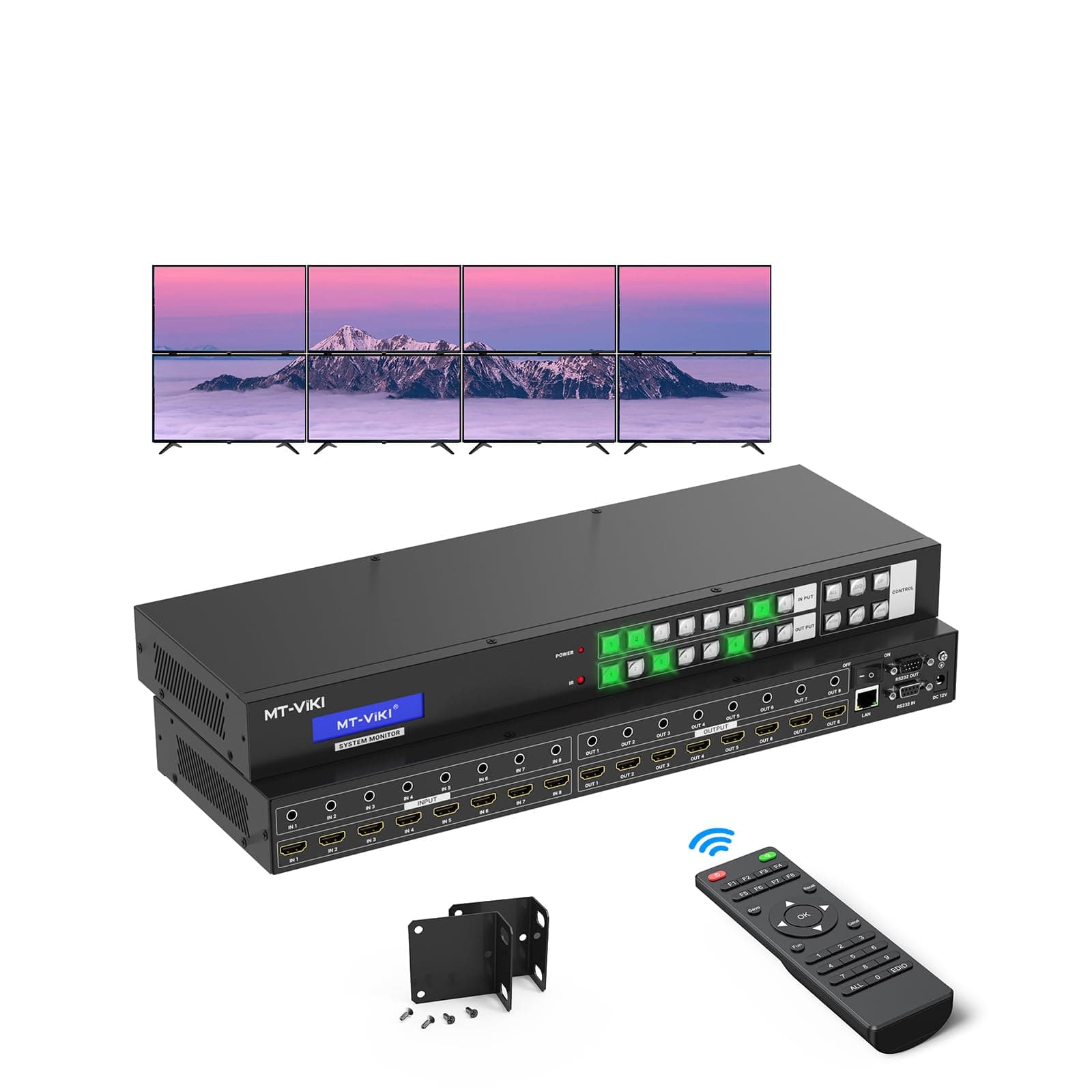 Seamless HDMI Matrix Switch 8x8 +2X4 Video wall controller