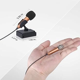 Uniwit Mini Portable Vocal Instrument Microphone for Cell Phone Laptop Notebook Apple iPhone Samsung Android with Holder Clip Gold