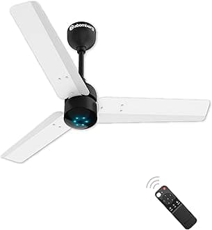 atomberg Renesa 900mm BLDC Ceiling Fan with Remote Control | BEE 5 star Rated Energy Efficient Ceiling Fan | High Air Delivery with LED Indicators | 2+1 Year Warranty (White & Black)