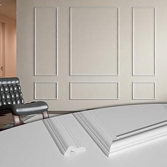 Art3d Pre-Cut Wall Molding Set of 6 pcs, Ready-to-Assemble Wainscoting Panels for Interior Wall Décor Living Room Bedroom Accent Wall - Installed with Glue, 3 Top 3 Bottom