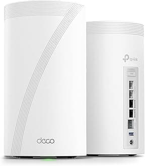 TP-Link Deco BE33000 Quad-Band WiFi 7 Mesh System (Deco BE95) for Whole Home Coverage up to 7800 Sq.Ft with AI-Driven Smart Antennas, 10G Multi-Gig Ethernet ports, Replaces Router and Extender(2-pack)