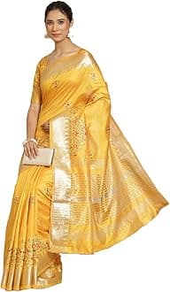 arriva fab Women's Kasavu Cotton Blend Saree With Blouse Piece