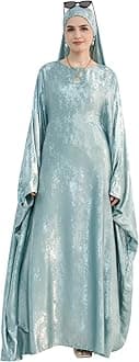 Luxury Dubai Style Abaya and Hijab Set, Breathable Modest Prayer Dress with Belt Loose Fit Muslim Robe