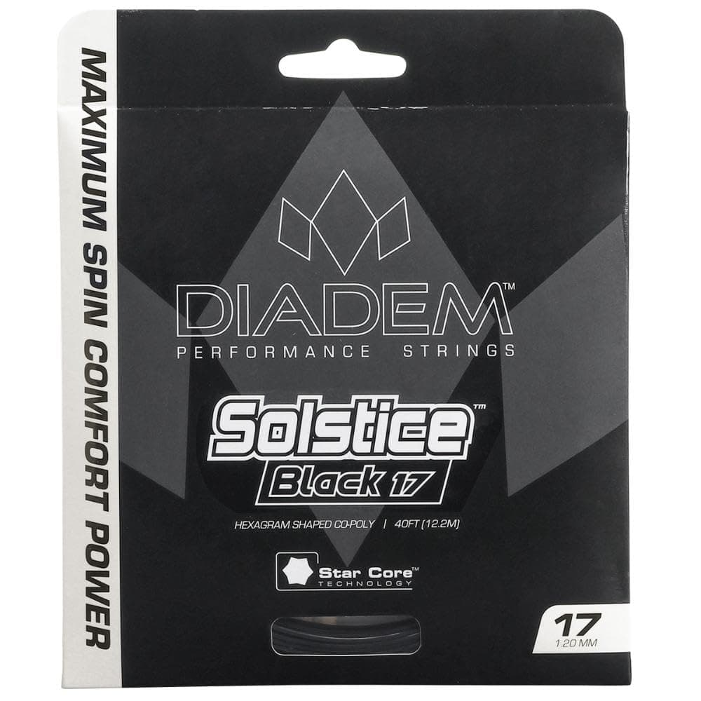 Diadem Solstice Power Tennis String Set | High Spin Co-Poly String, 40 feet, 12.2m, Black