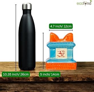 ecofynd 5 inches Tulsi Ceramic Plant Pots, Flower Pot with Drainage Hole, Decorative Modern Indoor Planters, Home Garden Decor for Living Room Bedroom Interior (Sky Blue,CPOT016)