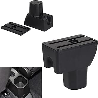 Armrest Compatible with Suzuki Ignis 2017-2025 Center Console Organizer Box Double Door Style Usable for Elbow Support （Black Style）