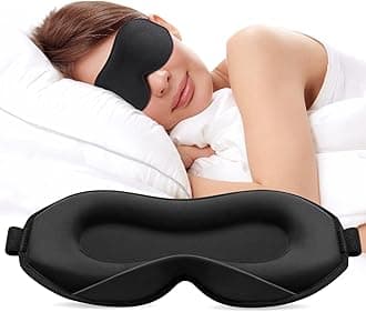 Umisleep Upgraded Sleep Mask, Perfect Sleeping Mask for Side Sleepers, 3D Ultra Soft Comfortable Eye Masks for Sleeping Women Men with Adjustable Strap, Blindfold for Travel/Sleep/Nap, Black