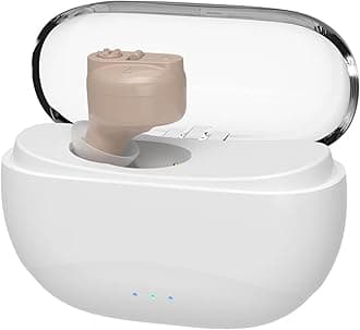 Balson AG-7901 Rechargeable CIC Digital Hearing Aid Machine for Old Age with Auto Noise Cancellation (Beige, For Single Ear, with Dry Kit and 1 Year Warranty)