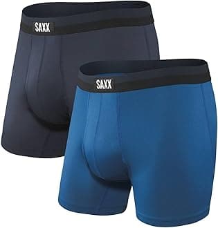 SAXX Underwear Co. Men's Sport Mesh Boxer Brief Fly Pack of 2 With Built-In Pouch Support, Core
