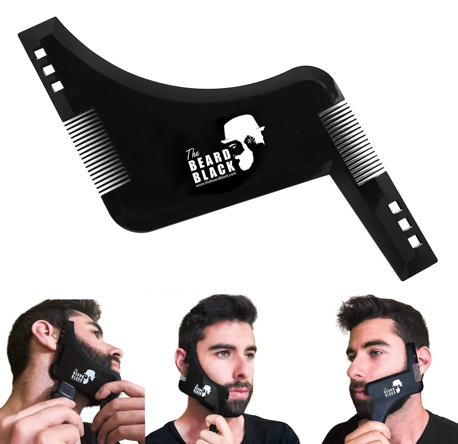 The Beard Black Beard Shaping & Styling Tool with Inbuilt Comb for Perfect Line Up & Edging - Premium Quality Product
