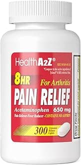- Pain Relief Extended Release | Acetaminophen 650mg | 8 Hours | Arthiritis Pain | Pain Reliever - Fever Reducer | Contains no Aspirin (300 Count)