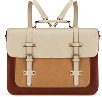 ECOSUSI Laptop Bag for Women Vegan Leather Messenger Bag Fashion Briefcase Backpack 15.6 inch Computer Satchel Bag