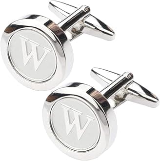 Mens Classic Stainless Steel Initial Cufflinks 26 Alphabet Initial Letter Cufflinks Business Shirts A-Z