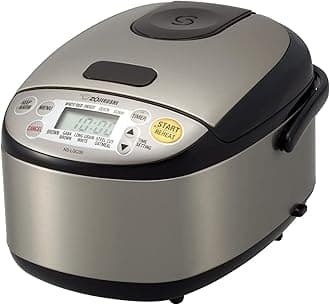 Zojirushi NS-LGC05XB 3 Cups Rice Cooker and Warmer (Stainless Black).