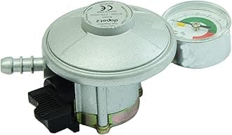 Dapetz ® Butane Clip On Gas Regulator With Gauge 30 mbar Fits Calor Flogas 21mm Caravan Motorhome For Flogas Calor 7KG Gas Bottle