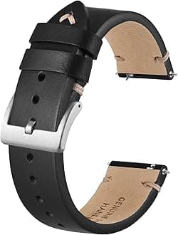 BISONSTRAP Distressed Leather Watch Strap, Watch Replacement Bands for Men, Quick Release Spring Bars, Band Width 18mm 19mm 20mm 22mm 24mm