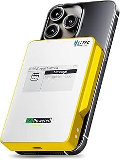 MeshPocket Qi2 Magnetic Power Bank 10000mAh, 15W Wireless Portable Charger with 20W USB-C Fast Charging Bluetooth LoRa E-Ink Display Small Battery Pack for iPhone Compatible with Meshtastic (Yellow)