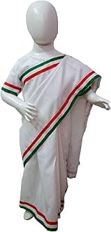 BookMyCostume Tri Colored Saari Independence Day Fancy Dress Costume 6-7 Years