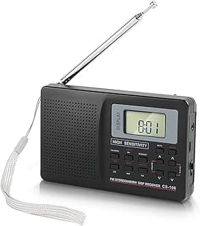 AM FM Radio, Portable Digital Radio FM AM SW Sound Digital Tuning Receiver Full Band Radio with Alarm Clock, Mini Pocket Radio for Elder Gifts, Memory Function, Backlight Keys