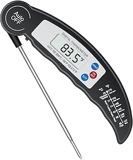 Digital Instant Read Meat Thermometer, High Accuracy, °F/°C, Auto On/Off, Black, Kitchen Thermometer