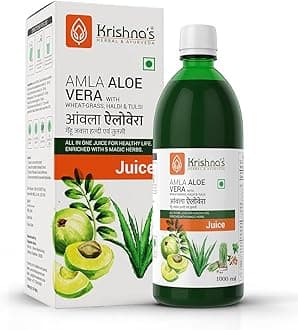 Krishna's Herbal & Ayurveda Aloe Vera Amla Wheat Grass Haldi Tulsi Juice - 500 Ml