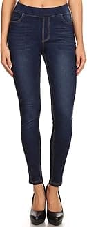 Women's Stretch Pull-On Jeans Skinny Ripped Distressed Denim Jeggings Regular-Plus Size