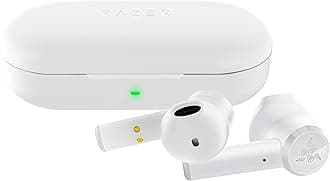 Razer Hammerhead True Wireless - Wireless Earbuds (In-Ear Earphones, Ultra-Low Latency, Water-Repellent, 13 mm Driver, Touch Support, Bluetooth 5.0, Voice Control, Charging Case) Mercury White