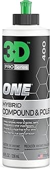 3D One Car Scratch & Swirl Remover Hybrid Rubbing Compound & Polish Buffing Compound for True Paint Correction 8oz Made in USA