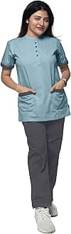 UNIFORM CRAFT Female Nurse Uniform | Hospital Staff, clinics, Home Health, Nurse Uniforms for Women made of Polyester-Cotton New (L, Green and Grey)