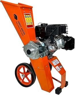 – Forest Master FM6DDES-MUL Petrol Wood Chipper Mulcher with Electric Start - Chips 50mm Branches - Self-Feeding Shredder - 6HP Engine - Includes 600ml Oil