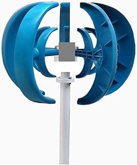 3000W 5000W 5KW Wind Turbine Windmill Generator Vertical 12V/24V/48V Low Noise Speed Start with Hybrid Controller Low Starting Speed for Home(Blue,24V_3KW)