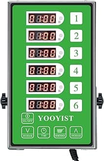 Commercial 6 Channel Kitchen Timer Digital with Loud Reminder Heavy Duty Industrial Calculagraph Professional for Restaurant Food Truck Bakery Cafe Fryer Cooking