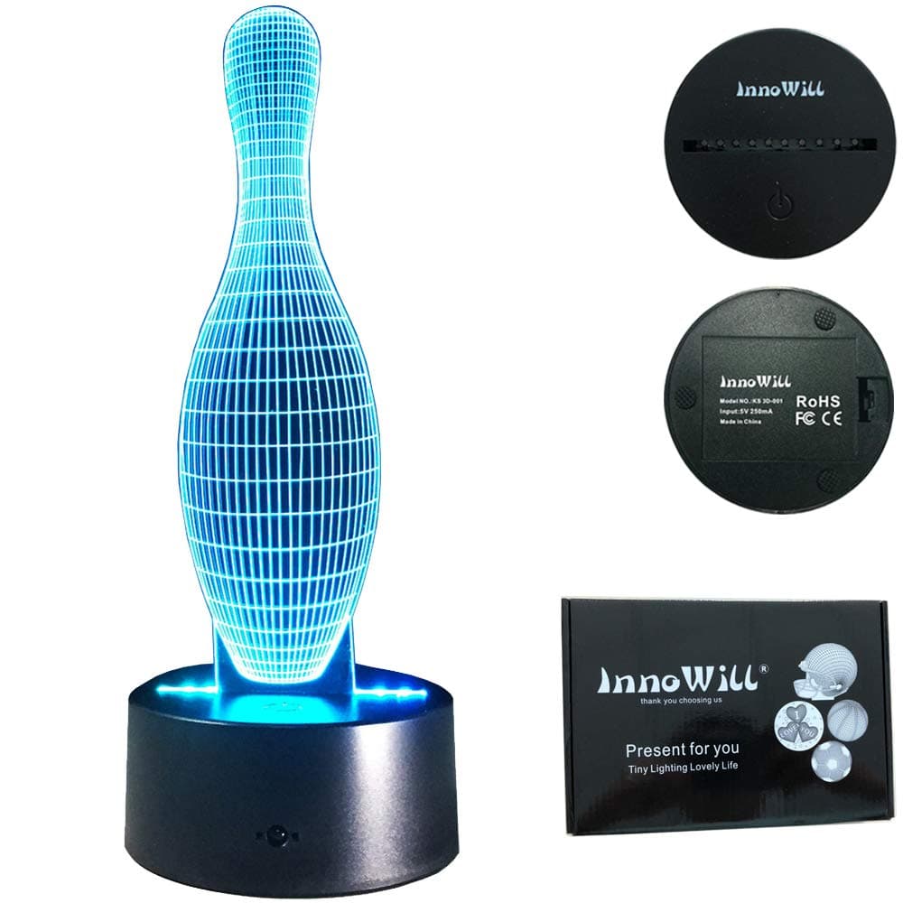 Bowling Shaped LED Touch Lamp Night Light 7 Colors 2 Modes