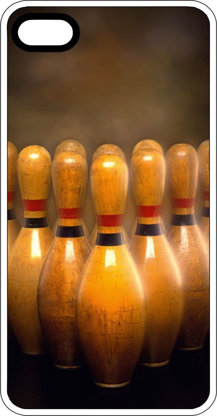 Ten Pin Bowling Rack Strike White Rubber Case for Apple iPhone 4 or iPhone 4s