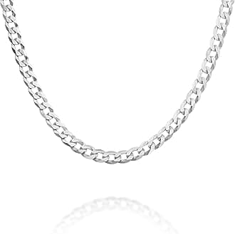 PAVOI Italian Solid 925 Sterling Silver, 22K Gold Plated Chain Necklaces | Snake, Square Box, Cable, Super Flex Curb, Miami Cuban and Rope Diamond-Cut Herringbone Necklace for Women and Men | MADE IN