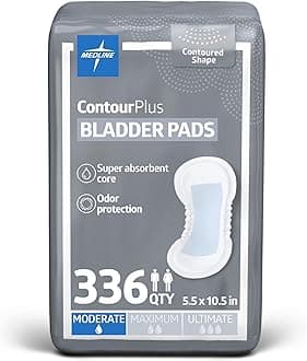 Capri Plus Bladder Control Pads, Regular, 5.5" X 10.5", 28/pack, 12/carton