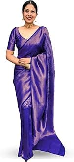 C J Enterprise Women's Pure Kanjivaram Soft Silk Saree for Wedding With Blouse Piece (DevRatna Paithani)