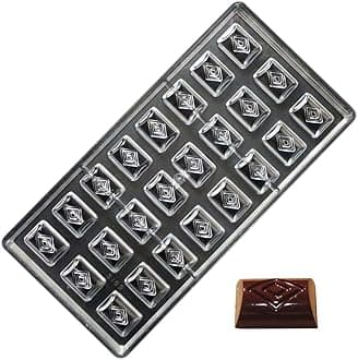 Polycarbonate Chocolate Mold DIY Handmade Chocolate Candy Mould Pastry Tools Bakeware Rectangle with Diamond artwork (19364)