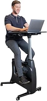 FLEXISPOT Computer Workstation Standing Desk Exercise Bike Home Office Furniture Desk -Deskcise pro（Black）