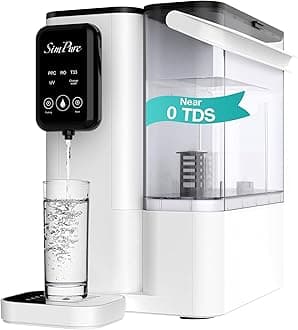 SimPure Y9T UV Countertop Reverse Osmosis Water Filter, Near Zero TDS 300 GPD 6 Stage Purification, RO Water Filtration System, Super Fast Filtering Portable Water Purifier
