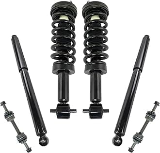 TRQ Front and Rear Suspension Kit Complete Strut & Coil Spring Assembly Shock Absorber Sway Bar Stabilizer Link Compatible with 2014 Ford F-150