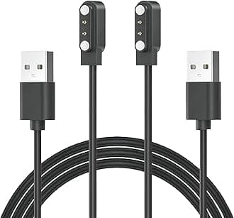 Compatible with IOWODO W60 & Blackview W60 Smart Watch Charger, [2-Pack] Magnetic Charging Cable Smartwatch Charger for W60 Smart Watch（Black&Black）