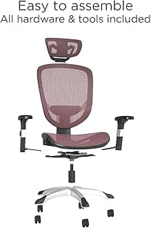STAPLES Hyken Ergonomic Office Chair | Adjustable Lumbar Support with Breathable Mesh, Swivel Desk Chair for Home Office, Maroon