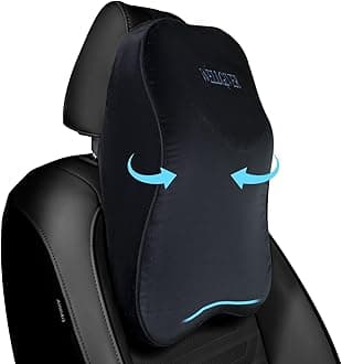 Orthopedic Car Neck Rest Pillow Superior Neck Support Cushion Headrest Cushion -Car Neck Pillow for Neck Pain Relief in Office, Driving | 17 x 12 x 5 Inch | Black Velvet Cover | Pack of 1