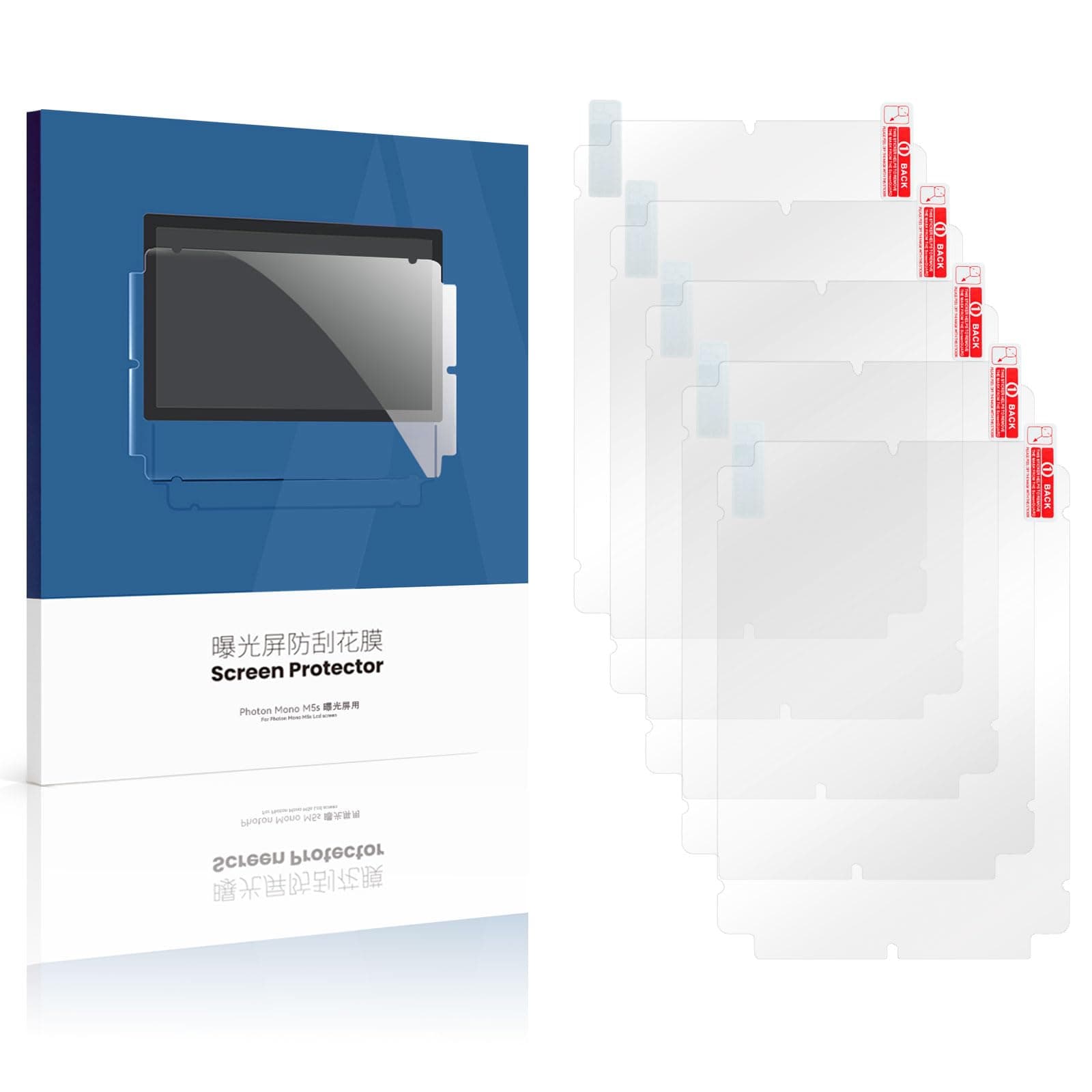 Photon MONO M5s Pro 3D Printer Screen Protector,Original Protective Film 5Pcs Compatible with Anycubic Photon MONO M5s&M5s Pro 10.1 inch LCD SLA UV Resin 3D Printer-NOT for Photon MONO M5