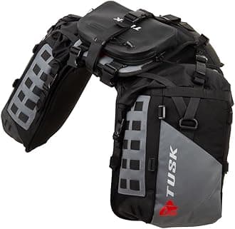 TUSK Highland X2 Rackless Luggage System w/Medium Dry Duffel Tail Bag Standard Heat Shield Black/Grey